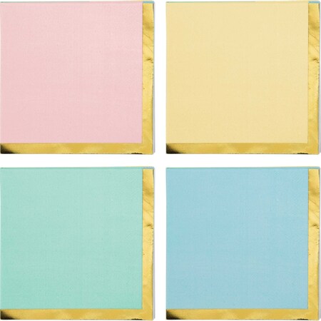 Creative Converting Pastel Celebrations Beverage Napkins, 5"x5", 192PK 346321